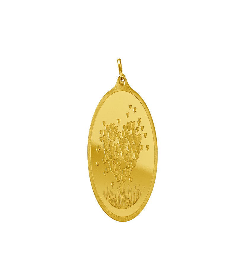 999.9 Gold Oval Pendant - 20 grams