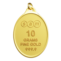 999.9 Gold Oval Pendant - 10 grams