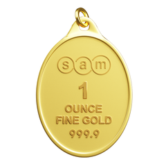 999.9 Gold Oval Pendant - 1 ounce