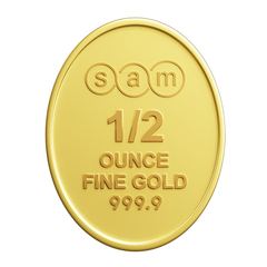 999.9 Gold Minted Oval - 1/2 ounce